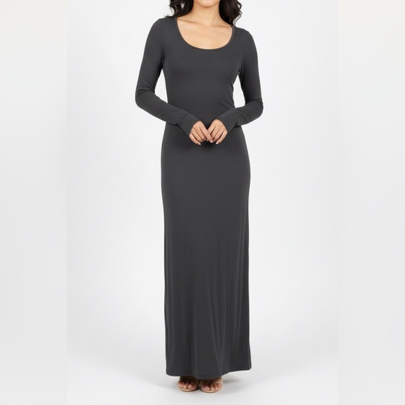 Donna Ricco Dresses & Skirts - Donna Ricco Charcoal Long Sleeve Dress